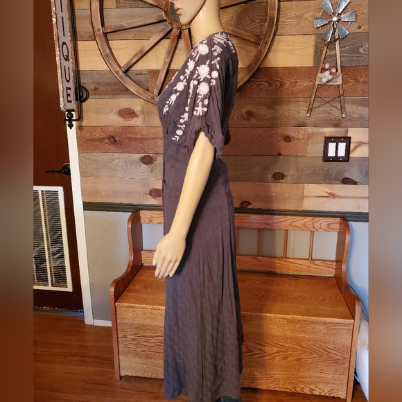 Free People Love To Love You Grey Midi Dress - Picture 7 of 10